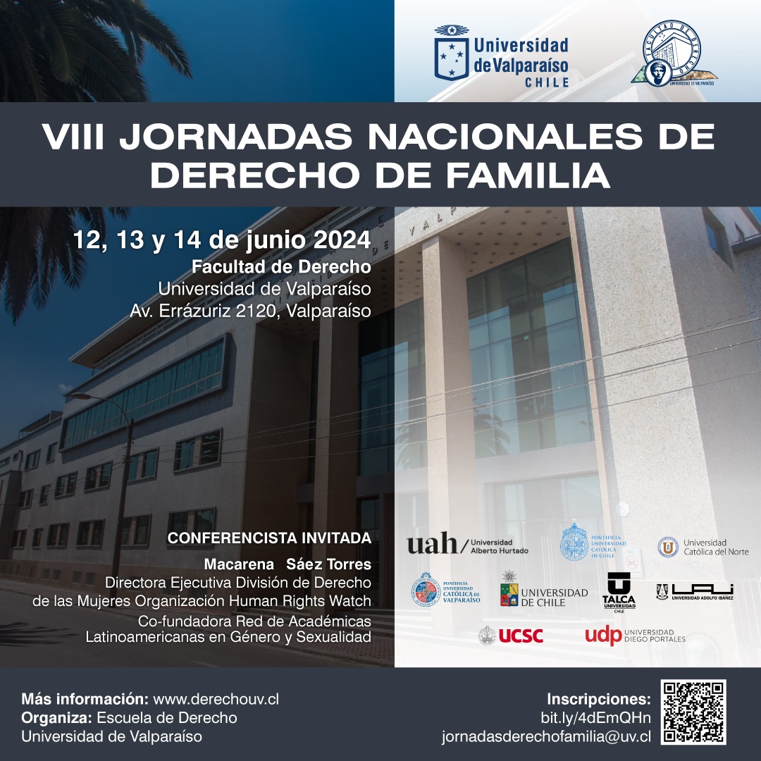 Universidad de Valparaíso albergará las VIII Jornadas Nacionales de Derecho de Familia.